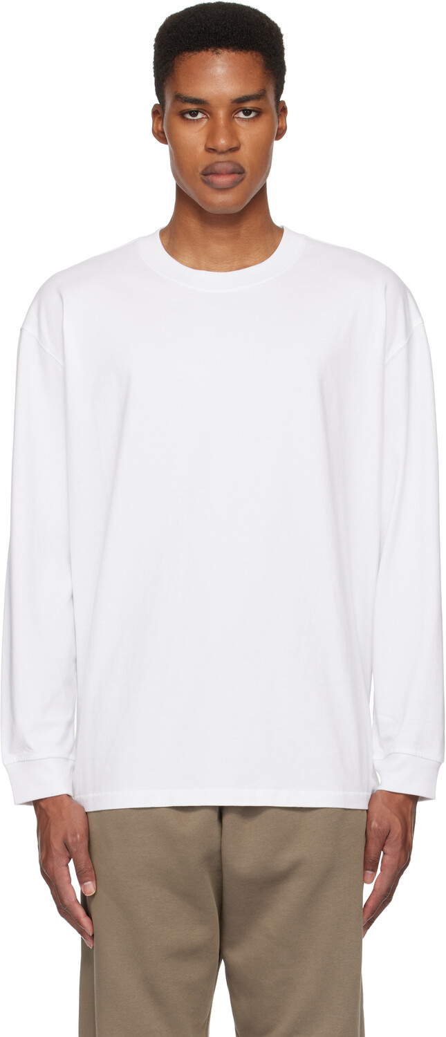 Белая футболка свободного кроя из плотного хлопка с длинным рукавом SKIMS
Белая футболка свободного кроя из плотного хлопка с длинным рукавом SKIMS