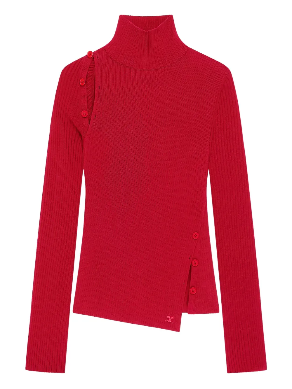 Свитер в рубчик с высоким воротником Courrèges, красный
Свитер в рубчик с высоким воротником Courrèges, красный