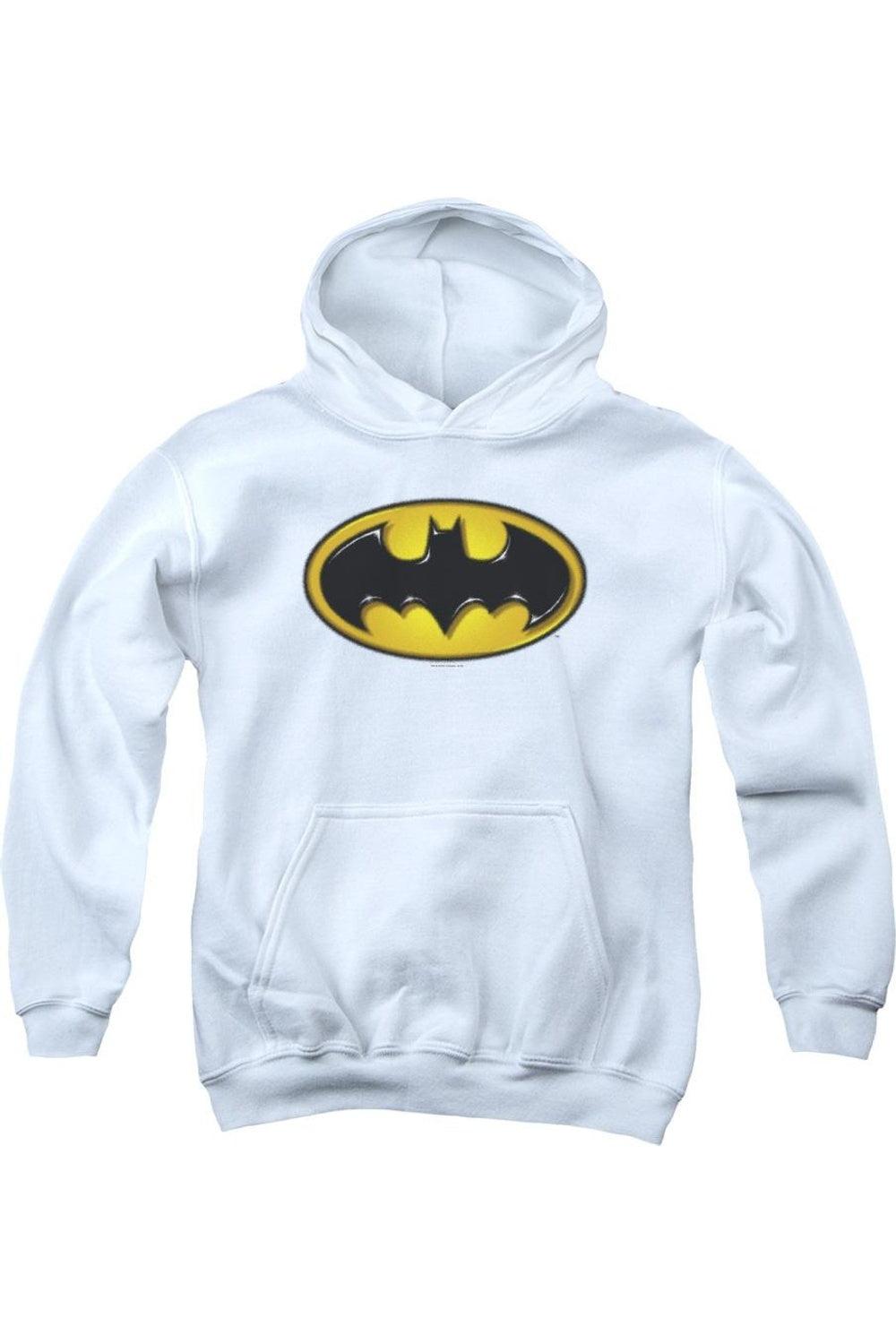 Батмен худи с аэрографией в виде символа летучей мыши для детей Gildan, белый
Батмен худи с аэрографией в виде символа летучей мыши для детей Gildan, белый