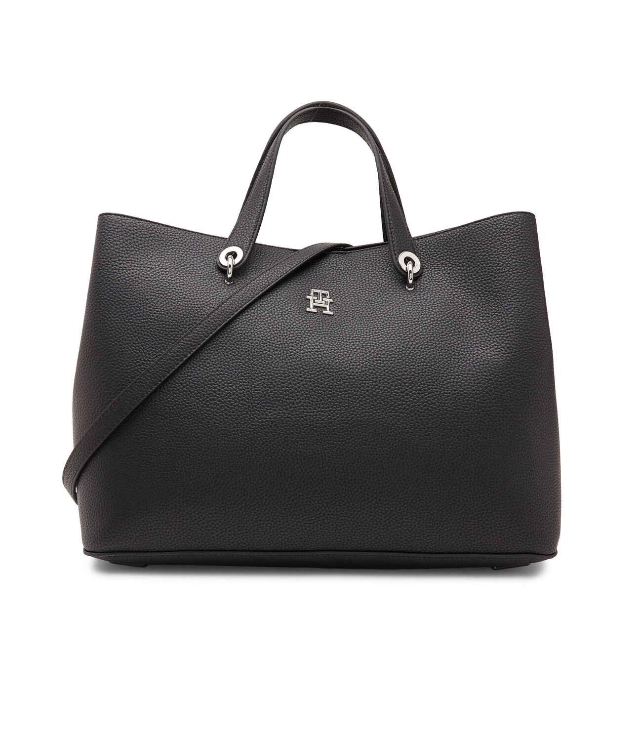 Сумка-шоппер Tommy Hilfiger из экокожи с монограммой на ремне, черный 
Сумка-шоппер Tommy Hilfiger из экокожи с монограммой на ремне, черный