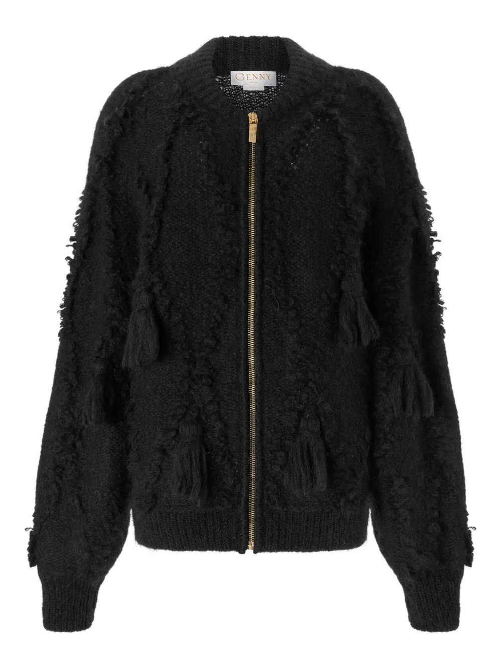 Кардиган на молнии с кисточками Genny, черный
Кардиган на молнии с кисточками Genny, черный