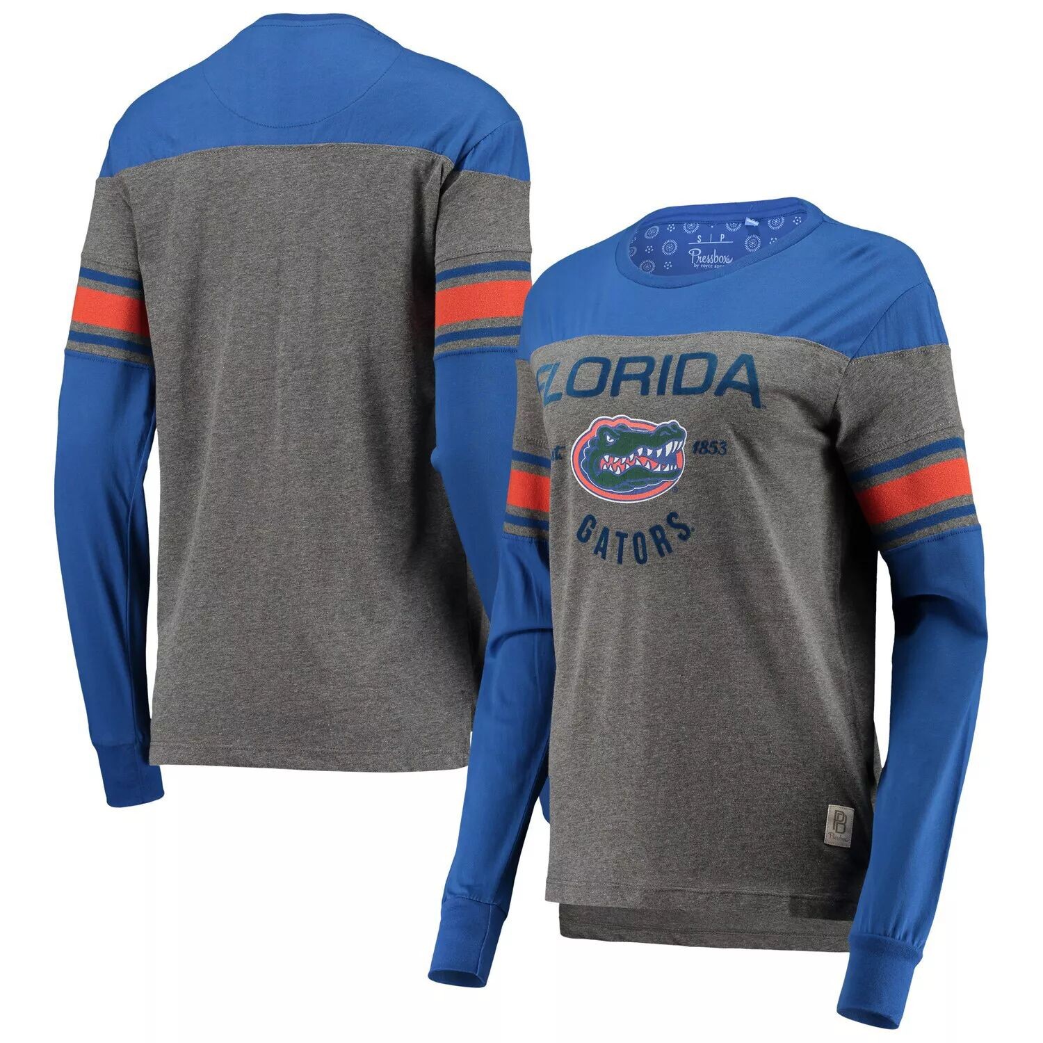 Женская футболка Pressbox Royal/Heared Grey Florida Gators Lizzy Flocking в полоску с длинными рукавами
Женская футболка Pressbox Royal/Heared Grey Florida Gators Lizzy Flocking в полоску с длинными рукавами