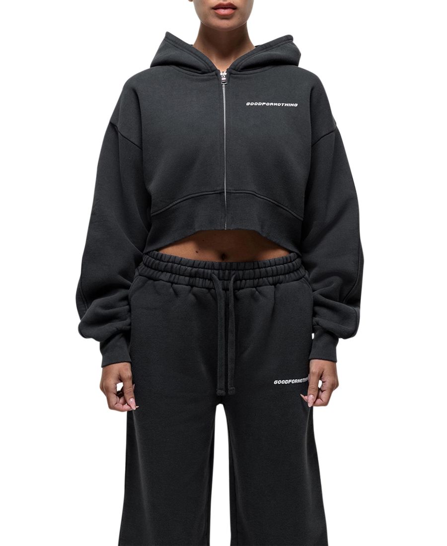 Женская винтажная укороченная толстовка на молнии Good For Nothing, Black
Женская винтажная укороченная толстовка на молнии Good For Nothing, Black