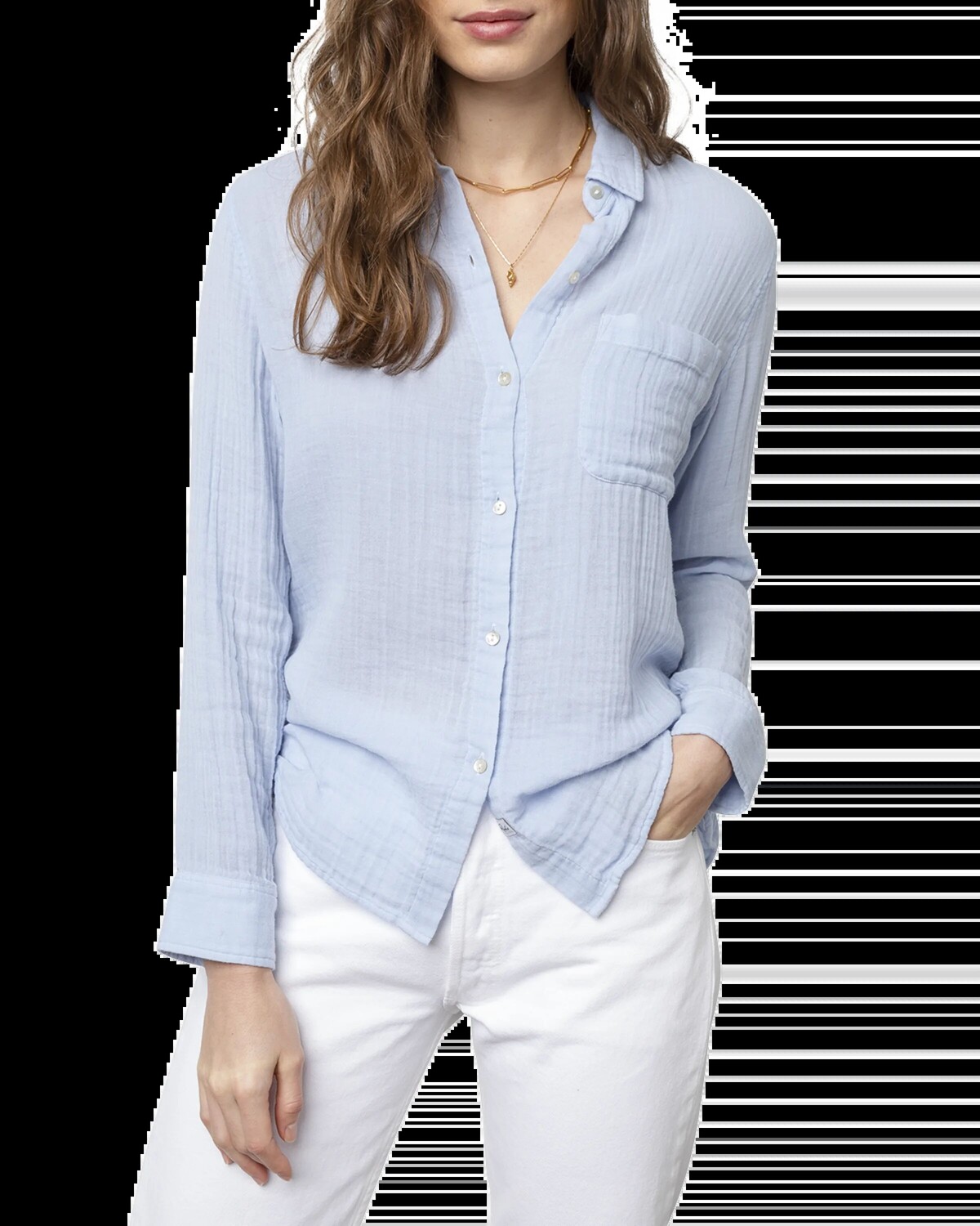 Рубашка на пуговицах из марлевого хлопка Ellis Rails, цвет Bluebell
Рубашка на пуговицах из марлевого хлопка Ellis Rails, цвет Bluebell