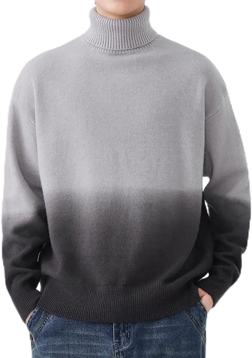 Мужской свитер-водолазка с омбре и цветными блоками, свободный крой IBIH
Мужской свитер-водолазка с омбре и цветными блоками, свободный крой IBIH