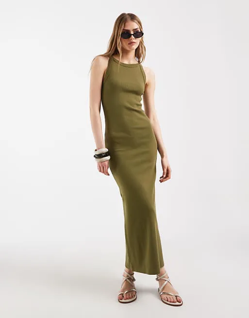 Платье миди в рубчик хаки ASOS DESIGN
Платье миди в рубчик хаки ASOS DESIGN