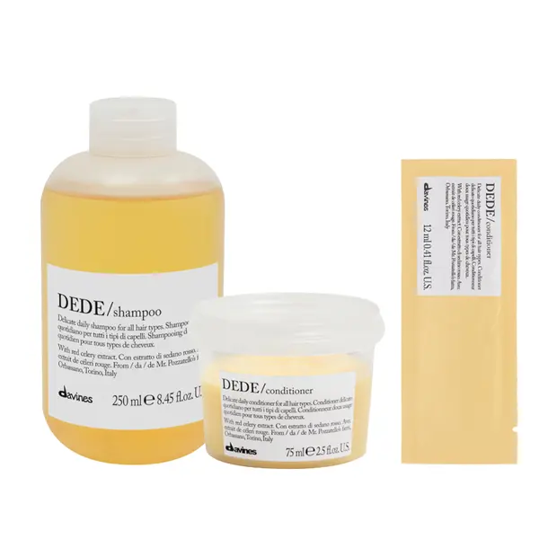 Деликатный набор для всех типов волос: шампунь 250 мл + кондиционер 12 мл + кондиционер 75 мл. Davines Dede
Деликатный набор для всех типов волос: шампунь 250 мл + кондиционер 12 мл + кондиционер 75 мл. Davines Dede