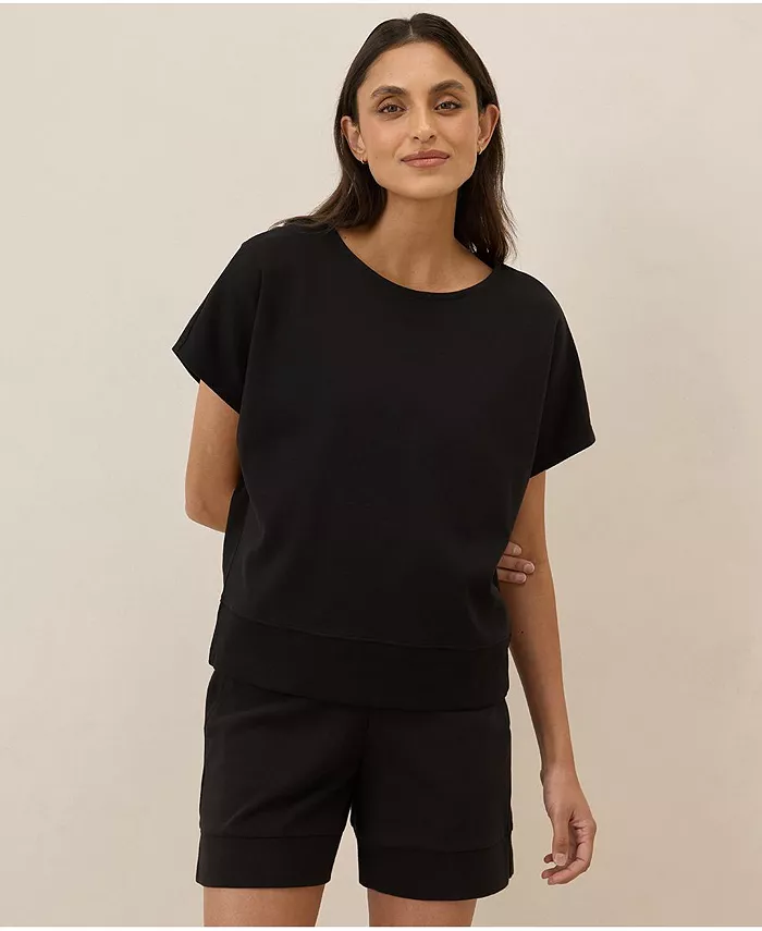 Женский топ-летучая мышь из органического хлопка Pact, черный
Женский топ-летучая мышь из органического хлопка Pact, черный