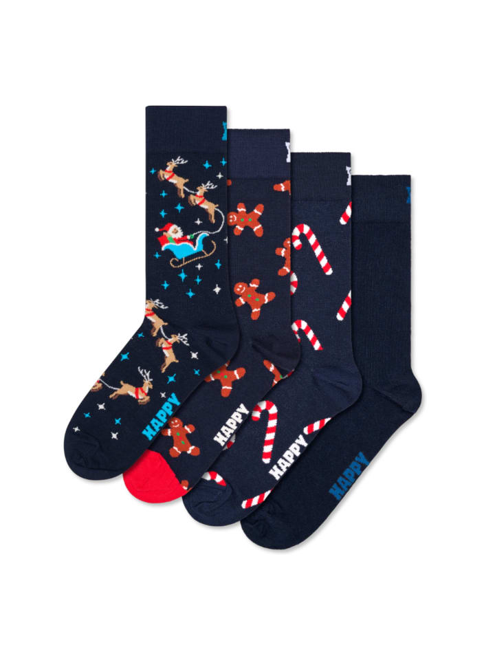 Happy Socks Набор из 4 пар носков темно-синего цвета для праздничного сезона
Happy Socks Набор из 4 пар носков темно-синего цвета для праздничного сезона