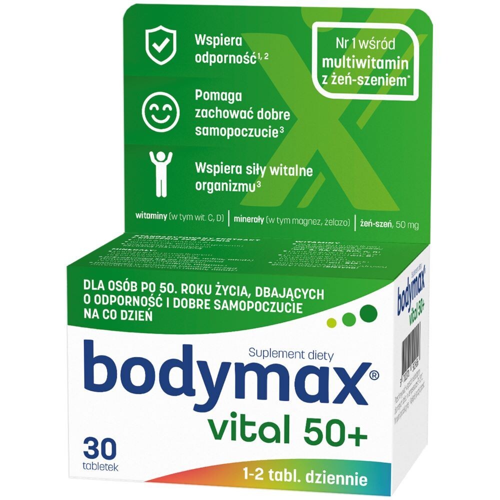 Набор витаминов и минералов с женьшенем Bodymax Vital, 30 шт 
Набор витаминов и минералов с женьшенем Bodymax Vital, 30 шт