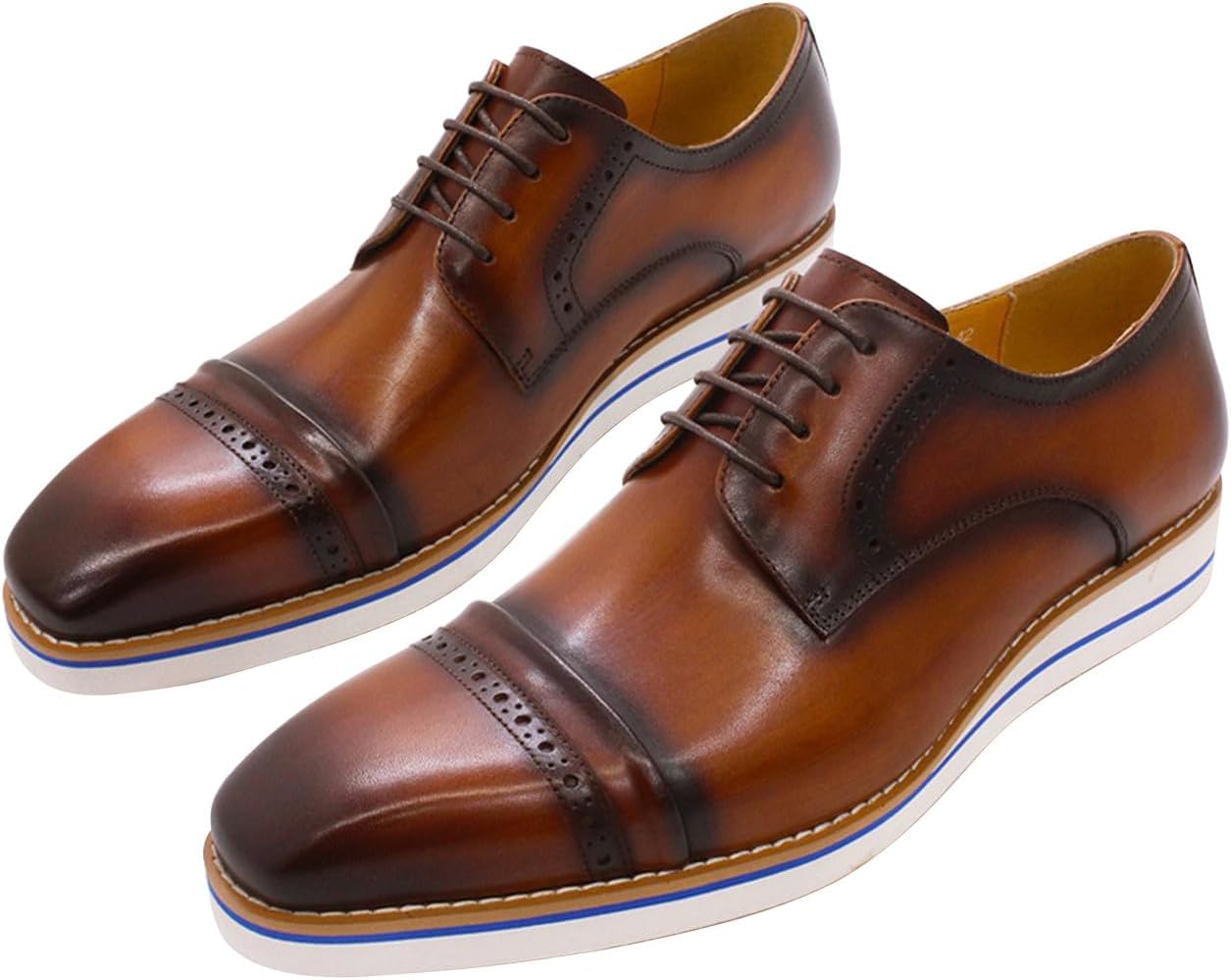 Мужские повседневные туфли Santimon, свадебные дерби из натуральной кожи с закрытым мысом, плоские туфли под костюм, модные туфли для смокинга, выпускного, деловые и комфортные для ходьбы, коричневый
Мужские повседневные туфли Santimon, свадебные дерби из натуральной кожи с закрытым мысом, плоские туфли под костюм, модные туфли для смокинга, выпускного, деловые и комфортные для ходьбы, коричневый