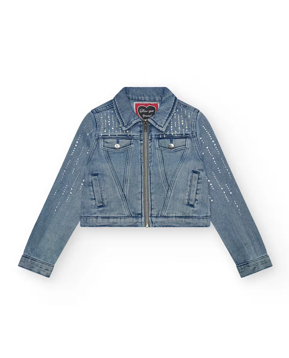 Джинсовая куртка для девочки с блестящими деталями и молнией Tuc tuc, синий
Джинсовая куртка для девочки с блестящими деталями и молнией Tuc tuc, синий