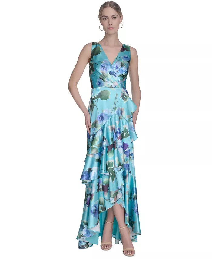 Женское сатиновое платье-халат с цветочным принтом Eliza J, синий
Женское сатиновое платье-халат с цветочным принтом Eliza J, синий