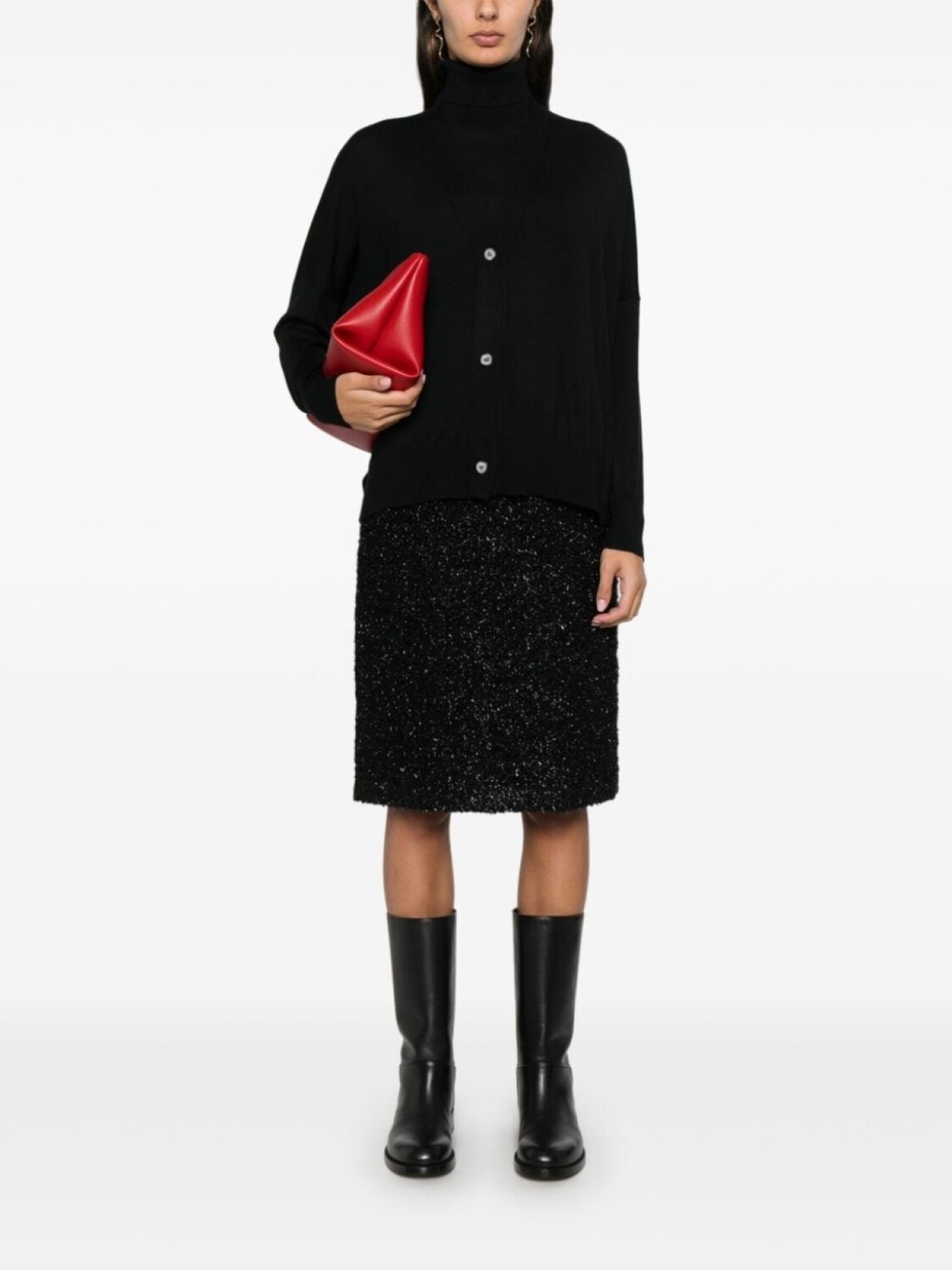 Комплект из кардигана и свитера из натуральной шерсти Blanca Vita, черный
Комплект из кардигана и свитера из натуральной шерсти Blanca Vita, черный