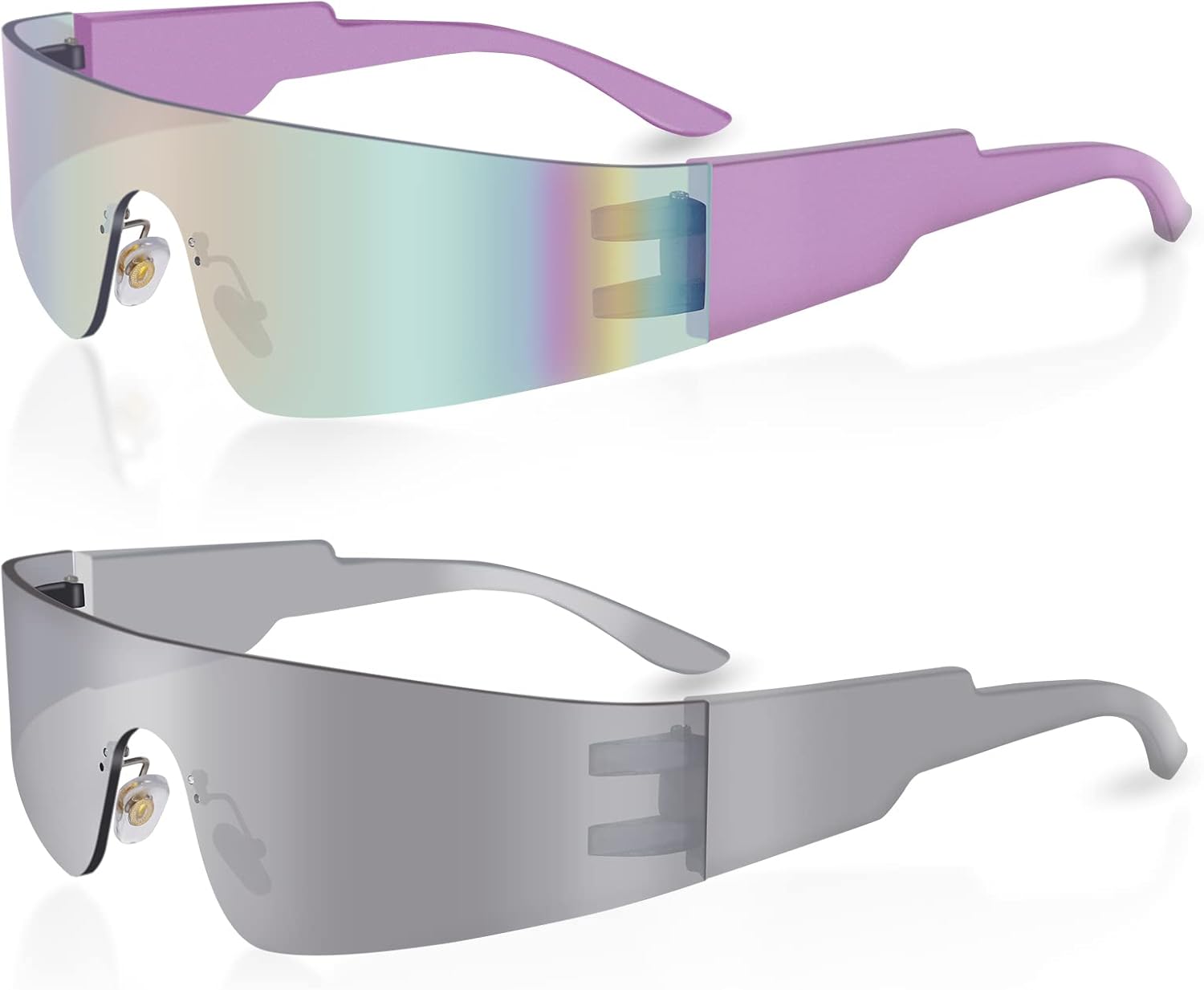 Футуристические солнцезащитные очки обтекаемой формы, модные очки в стиле Y2K, серебристые, без оправы, киберпанк, для женщин и мужчин, для рейв-вечеринок milramtob, Silver+pink
Футуристические солнцезащитные очки обтекаемой формы, модные очки в стиле Y2K, серебристые, без оправы, киберпанк, для женщин и мужчин, для рейв-вечеринок milramtob, Silver+pink