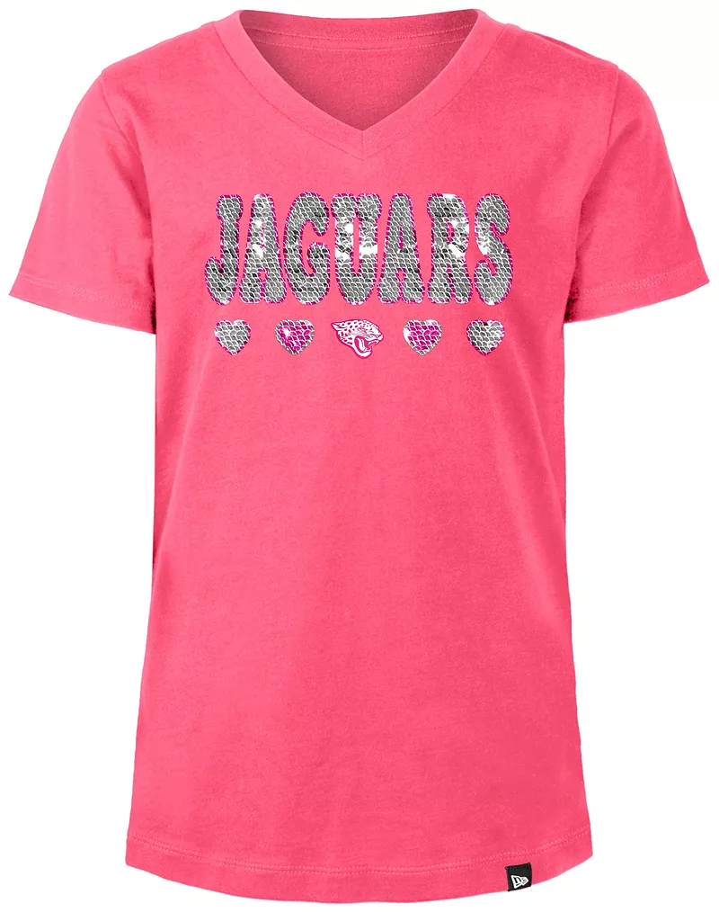 Розовая футболка с отворотом с пайетками New Era для девочек Jacksonville Jaguars
Розовая футболка с отворотом с пайетками New Era для девочек Jacksonville Jaguars