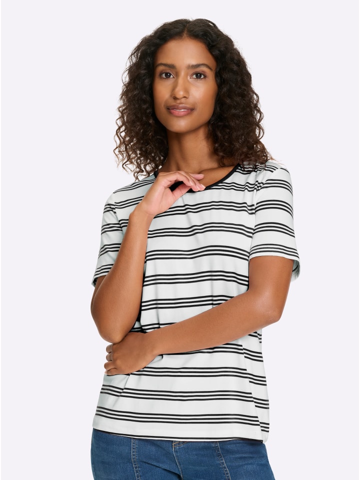 Рубашка с короткими рукавами в черную и бежевую полоску Heine
Рубашка с короткими рукавами в черную и бежевую полоску Heine