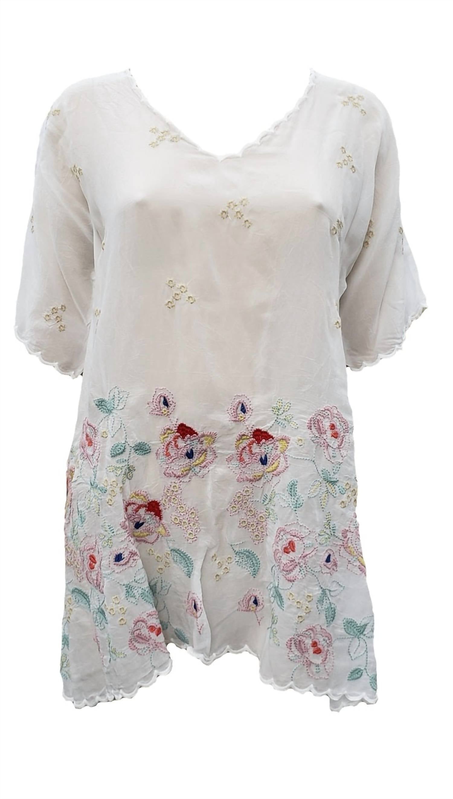 Женский топ Emma белого цвета Johnny Was
Женский топ Emma белого цвета Johnny Was