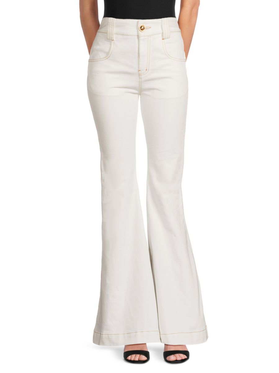 Джинсы-клеш из хлопка Giambattista Valli, слоновая кость
Джинсы-клеш из хлопка Giambattista Valli, слоновая кость