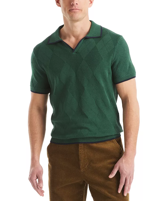 Мужской короткий рукав текстурированный поло свитер в стиле аргайл Nautica, зеленый
Мужской короткий рукав текстурированный поло свитер в стиле аргайл Nautica, зеленый