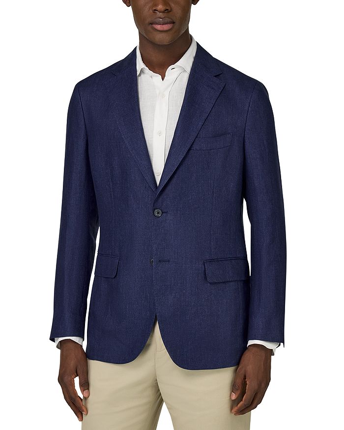 Льняной жакет Solid Boggi Milano, синий 
Льняной жакет Solid Boggi Milano, синий