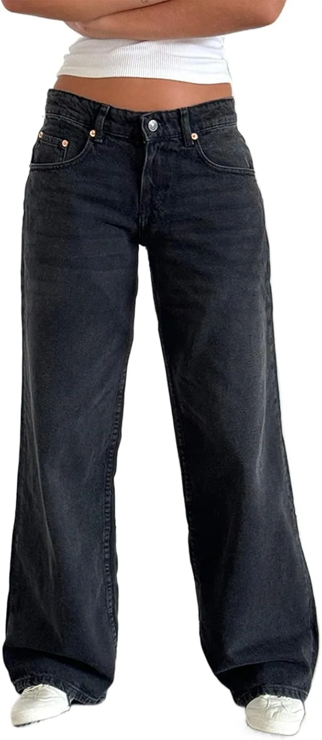 Женские джинсы Y2K с низкой посадкой, свободные, прямые
Женские джинсы Y2K с низкой посадкой, свободные, прямые