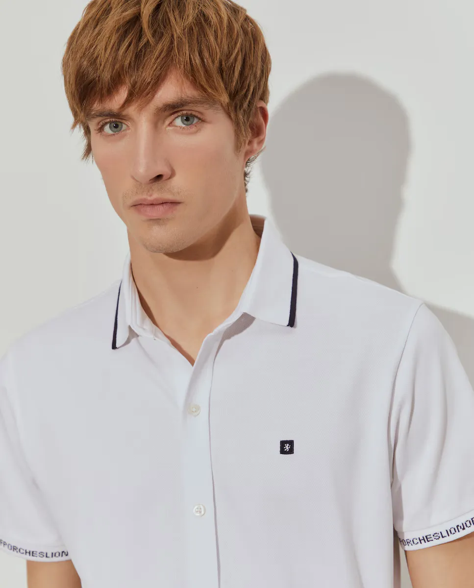 Мужская хлопковая рубашка-поло с полосками Lion of Porches, белый
Мужская хлопковая рубашка-поло с полосками Lion of Porches, белый