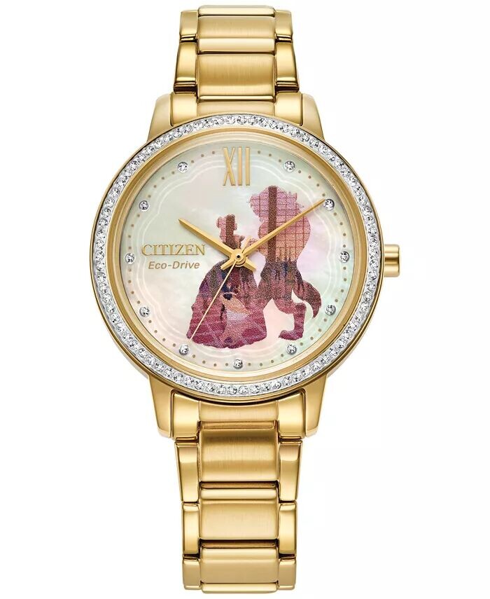 Женские часы Eco-Drive Disney Belle and Beast с золотистым браслетом из нержавеющей стали, 36 мм, подарочный набор Citizen, золото
Женские часы Eco-Drive Disney Belle and Beast с золотистым браслетом из нержавеющей стали, 36 мм, подарочный набор Citizen, золото
