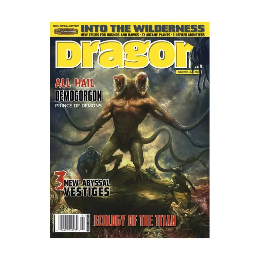 Журнал #357 "Demogorgon - Demon Lord of Beasts, Defiled Monsters, Arcana Botanica", Dragon Magazine #301 - #359
Журнал #357 "Demogorgon - Demon Lord of Beasts, Defiled Monsters, Arcana Botanica", Dragon Magazine #301 - #359