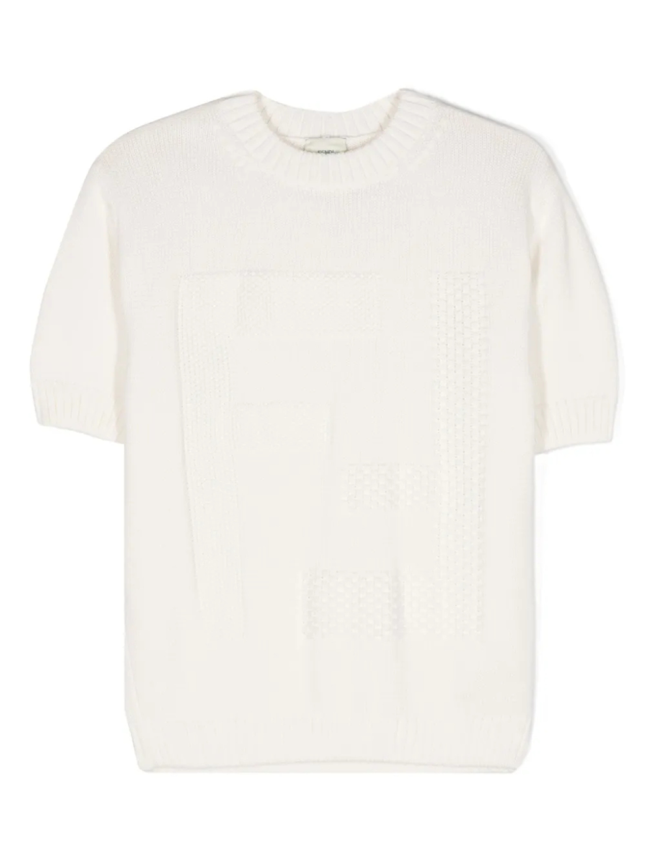 Трикотажный топ с жаккардовым логотипом FF Fendi Kids, белый
Трикотажный топ с жаккардовым логотипом FF Fendi Kids, белый