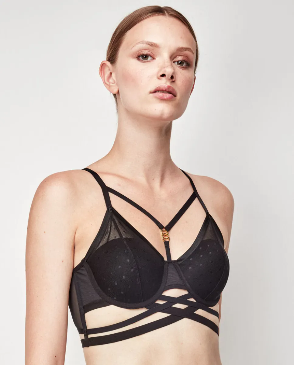 Бюстгальтер Бралетт на косточках и пене в горошек Gisela, чёрный
Бюстгальтер Бралетт на косточках и пене в горошек Gisela, чёрный