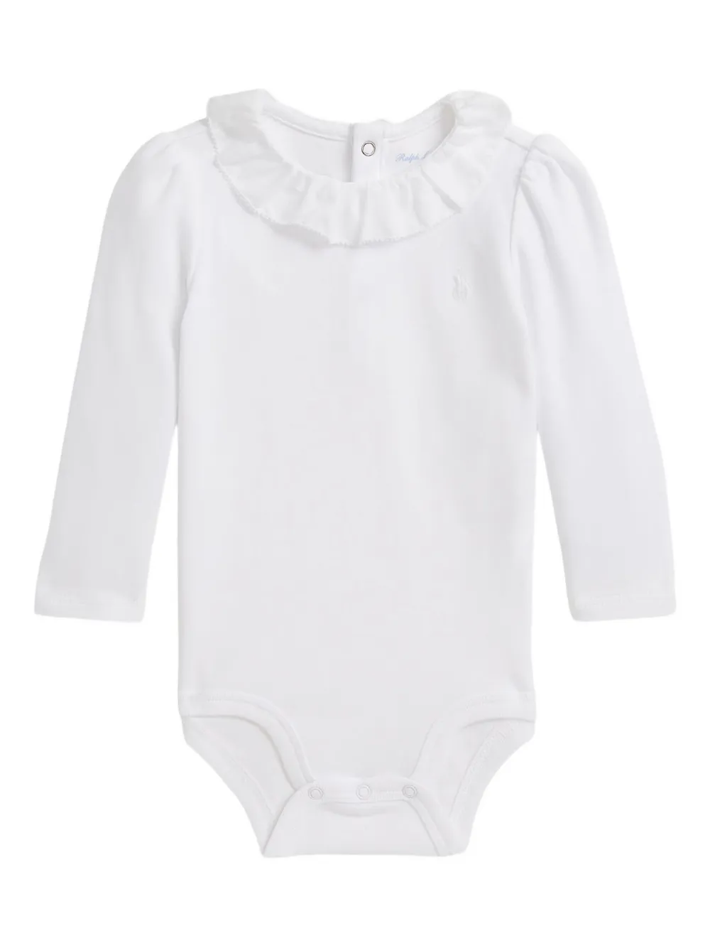 Боди с круглым вырезом и оборками Polo Ralph Lauren Kids, белый
Боди с круглым вырезом и оборками Polo Ralph Lauren Kids, белый