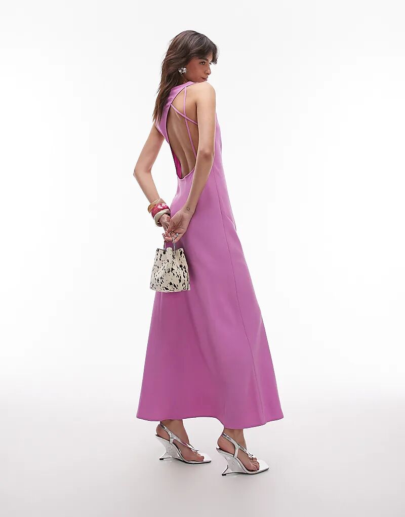 Платье миди Topshop с драпировкой и открытой спиной розового цвета
Платье миди Topshop с драпировкой и открытой спиной розового цвета