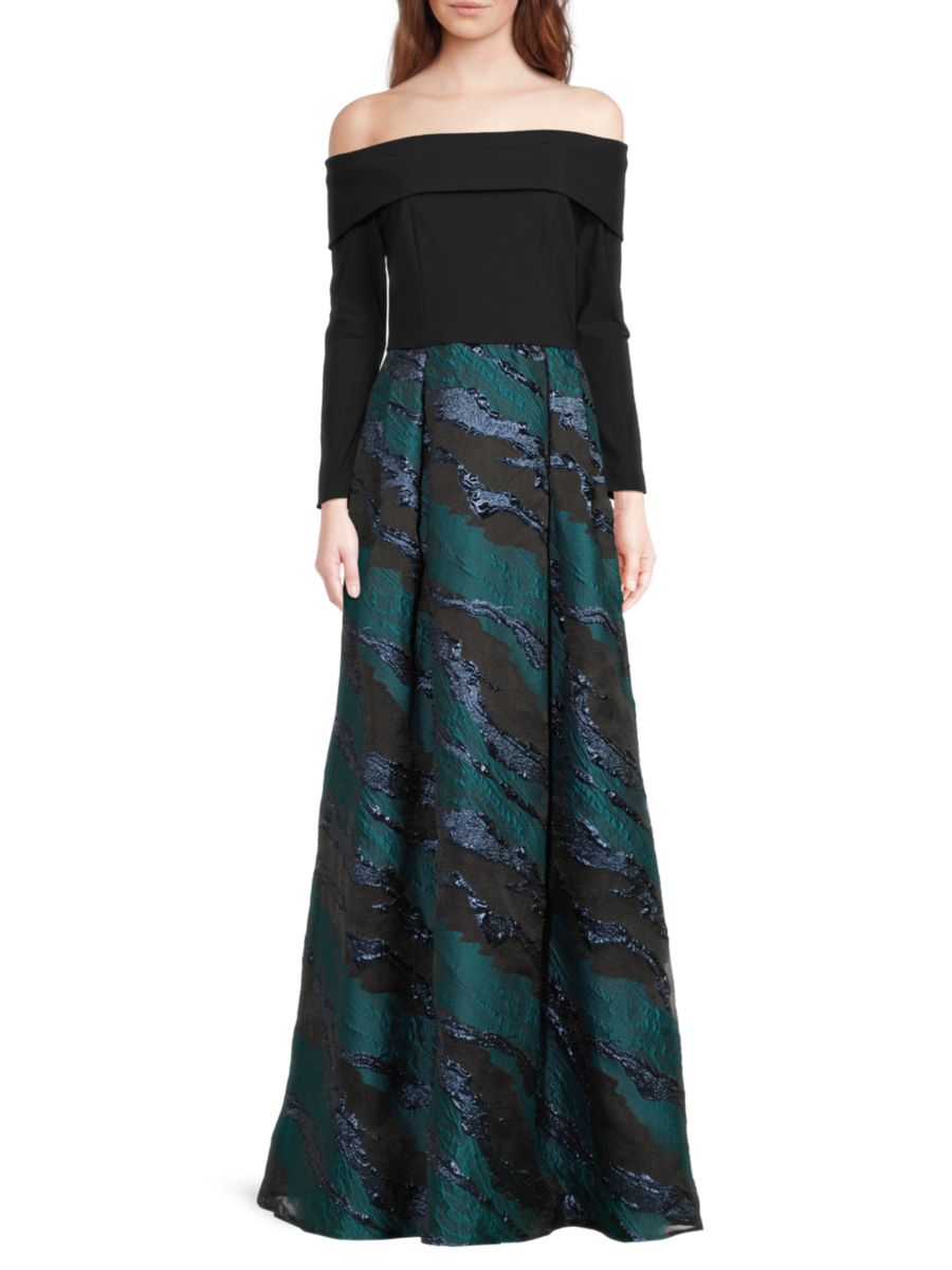 Платье с открытыми плечами Teri Jon by Rickie Freeman, цвет Black Teal
Платье с открытыми плечами Teri Jon by Rickie Freeman, цвет Black Teal