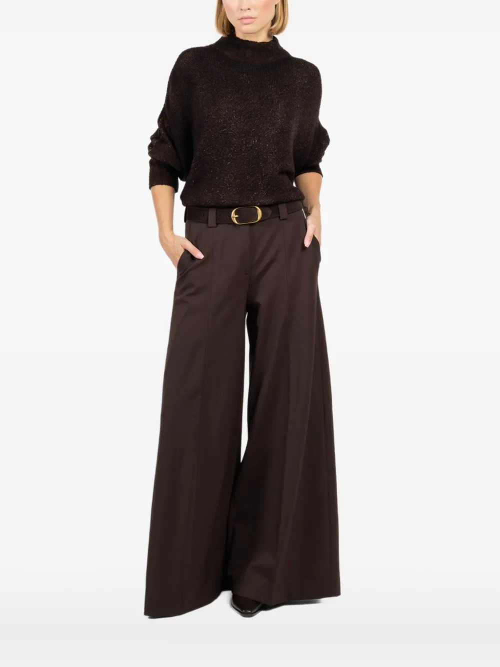 Металлический свитер с воротником-стойкой Avant Toi, коричневый
Металлический свитер с воротником-стойкой Avant Toi, коричневый