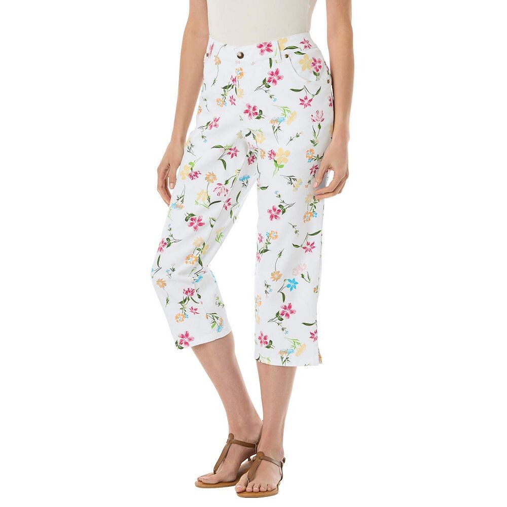 Женщина в женских эластичных джинсах-капри больших размеров для миниатюрных женщин Woman Within, цвет White Flowers
Женщина в женских эластичных джинсах-капри больших размеров для миниатюрных женщин Woman Within, цвет White Flowers
