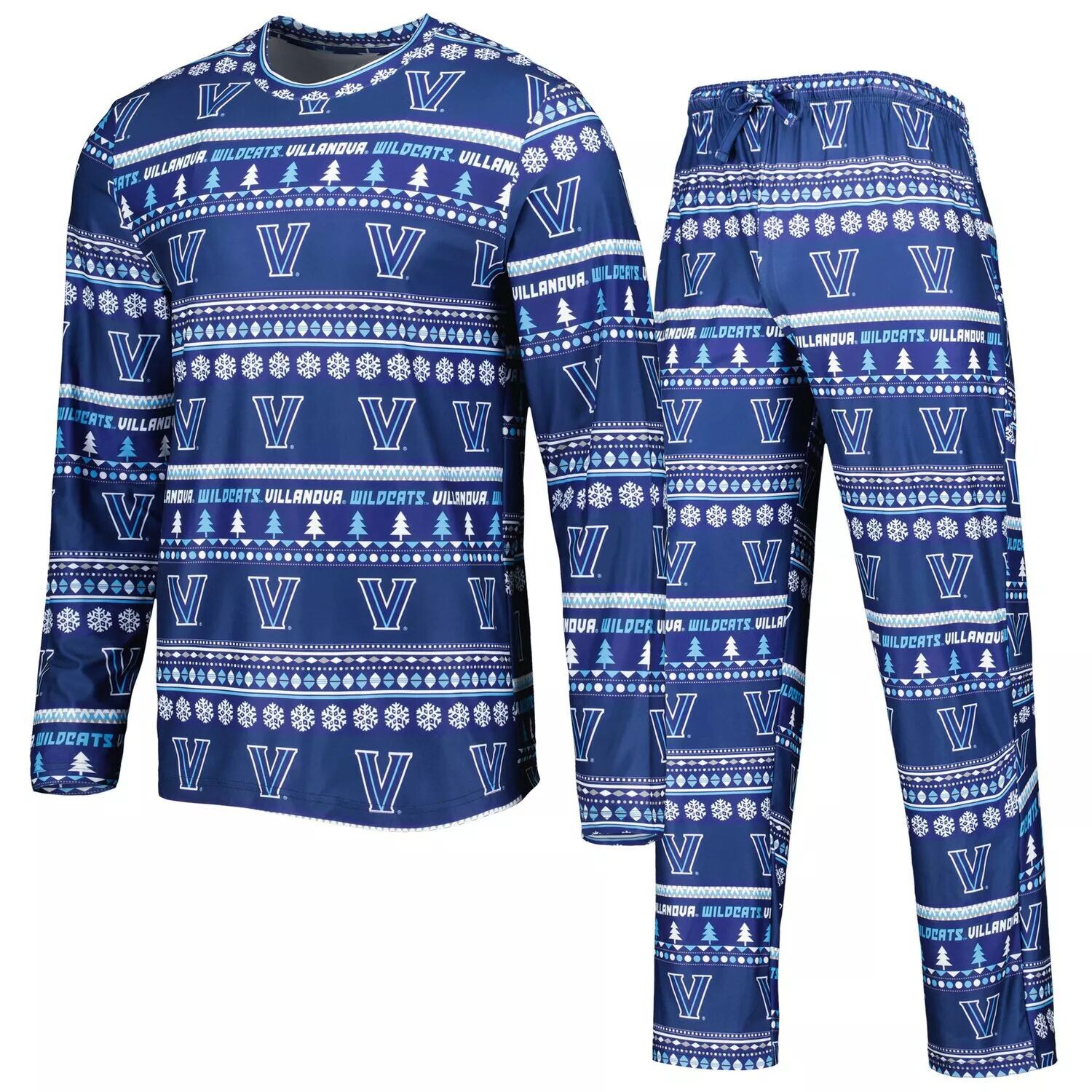 Мужской комплект для сна с футболкой и брюками с длинными рукавами и брюками Concepts Sport Navy Villanova Wildcats
Мужской комплект для сна с футболкой и брюками с длинными рукавами и брюками Concepts Sport Navy Villanova Wildcats