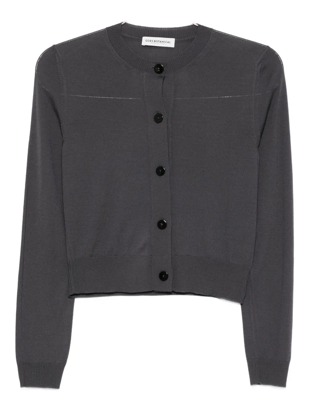 Укороченный кардиган с пуговицами спереди GOES BOTANICAL, серый 
Укороченный кардиган с пуговицами спереди GOES BOTANICAL, серый
