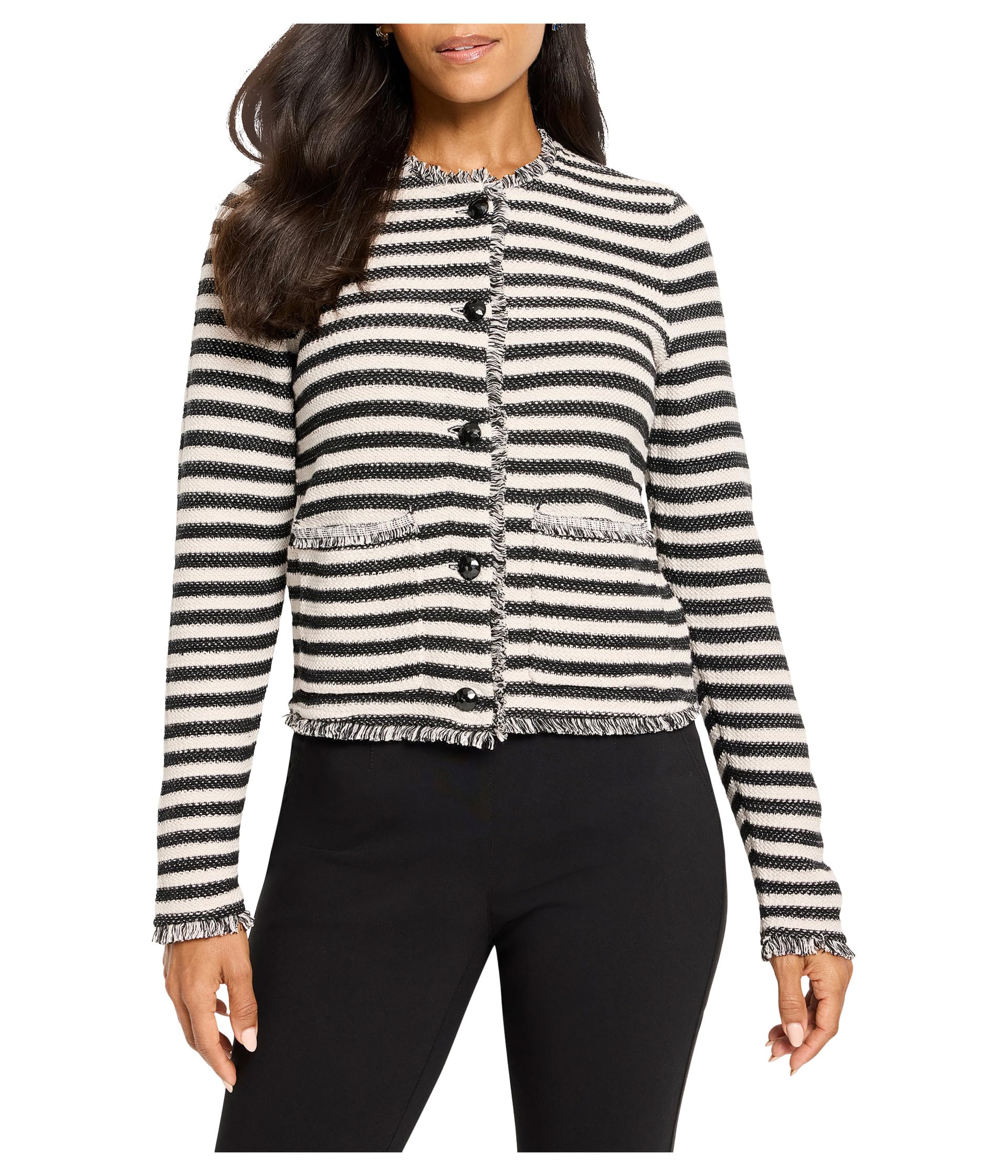 Куртка NIC+ZOE Striped Fringe Mix Femme Knit Jacket, цвет Black Multi
Куртка NIC+ZOE Striped Fringe Mix Femme Knit Jacket, цвет Black Multi