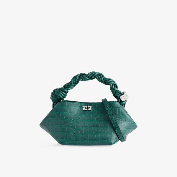 Мини-сумка через плечо Ganni Bou из лаковой кожи, зеленый 
Мини-сумка через плечо Ganni Bou из лаковой кожи, зеленый