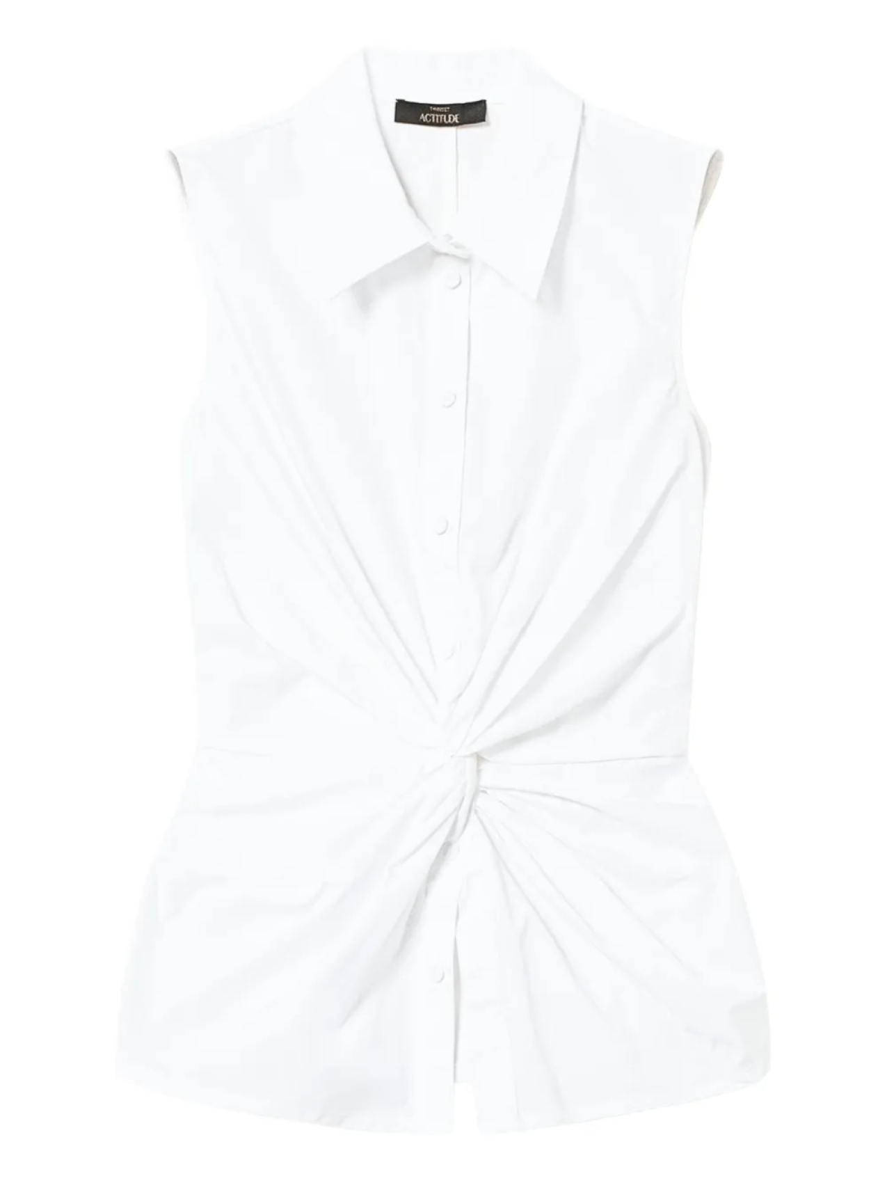 Рубашка без рукавов с перекрученным передом TWINSET, белый
Рубашка без рукавов с перекрученным передом TWINSET, белый