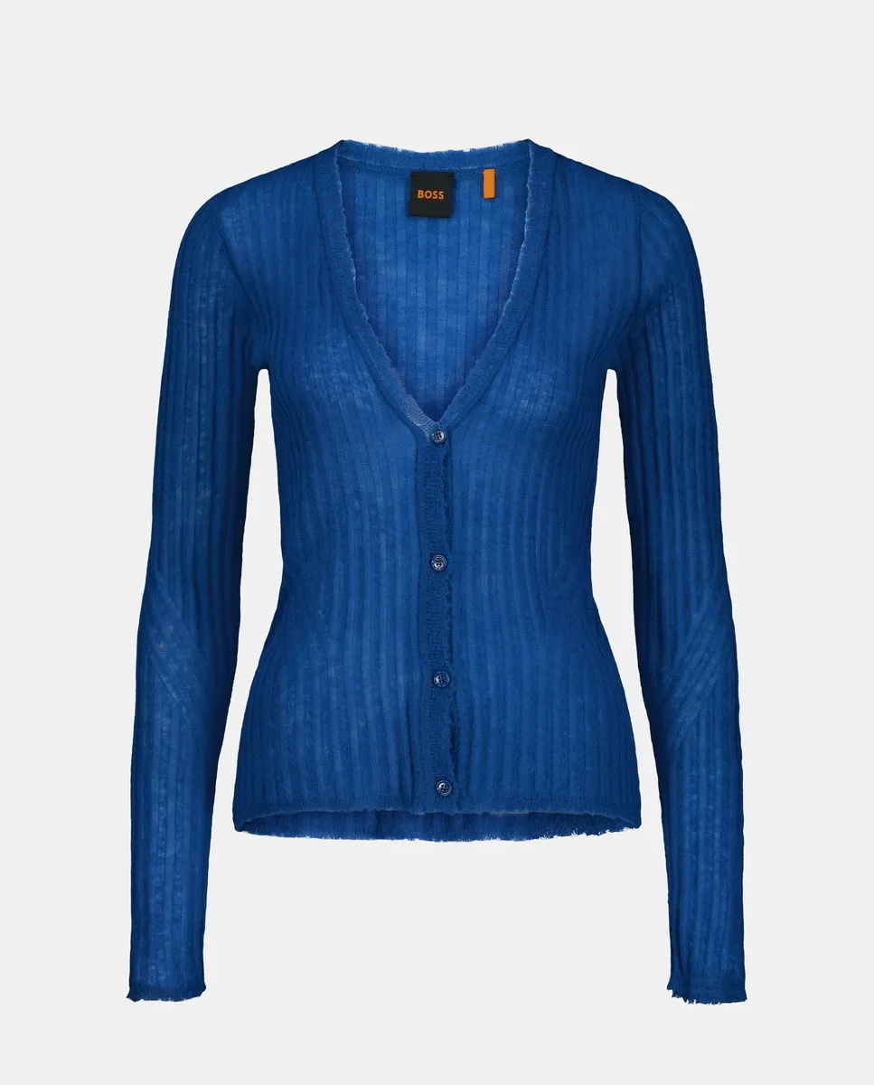 Кардиган в рубчик Hugo Boss, голубой
Кардиган в рубчик Hugo Boss, голубой
