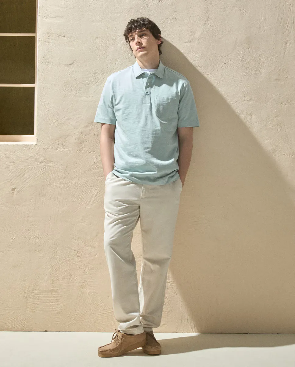 Мужская рубашка-поло с короткими рукавами из органического хлопка Dustin, бирюзовый 
Мужская рубашка-поло с короткими рукавами из органического хлопка Dustin, бирюзовый