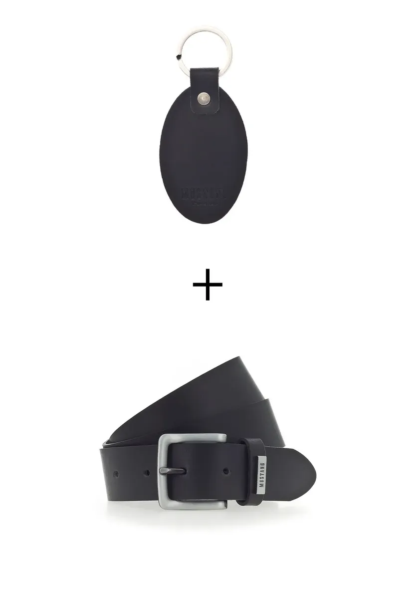 Ремень кожаный MUSTANG, 2 шт. набор, черный 
Ремень кожаный MUSTANG, 2 шт. набор, черный