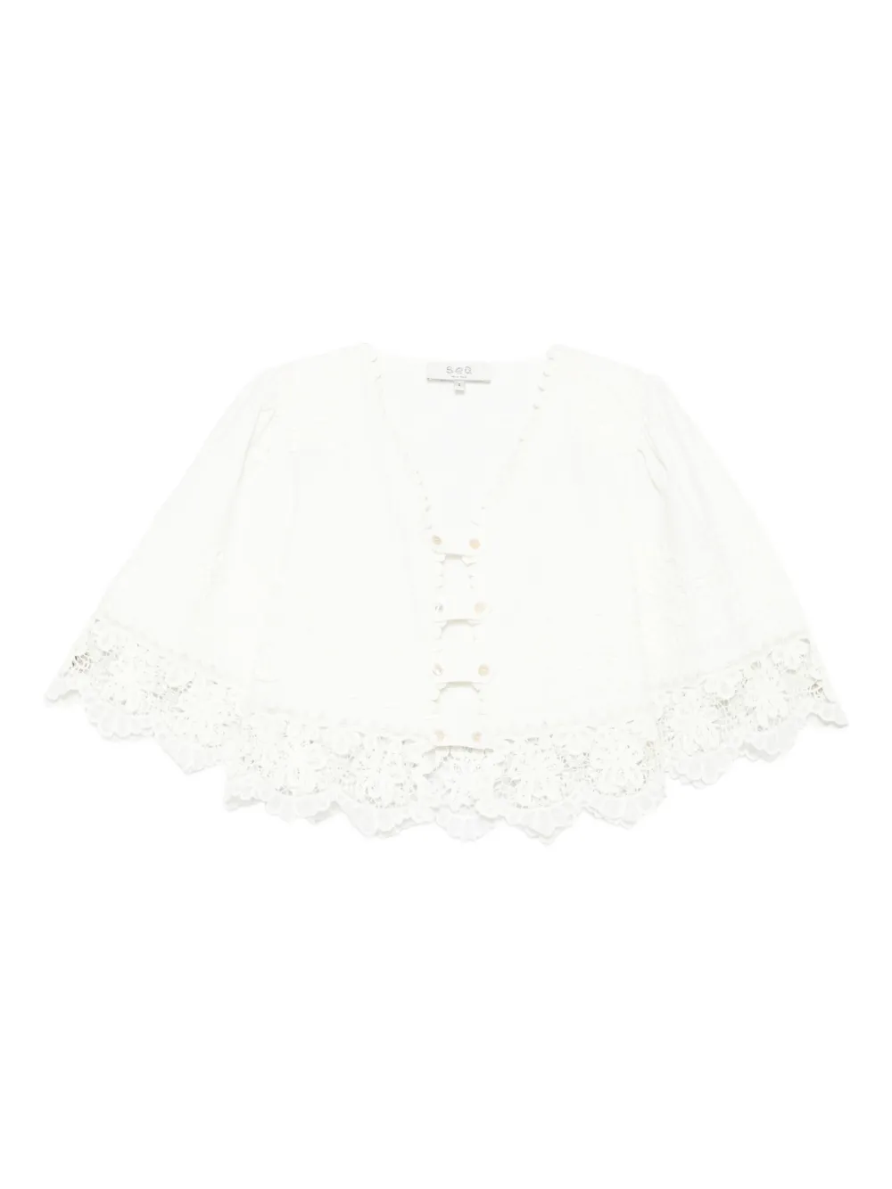 Блузка с кружевной отделкой и пуговицами Sea, белый
Блузка с кружевной отделкой и пуговицами Sea, белый