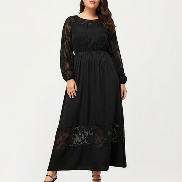 Женское платье макси с длинными рукавами, пышный крой, эластичный пояс и кружевная вставка Anna-Kaci
Женское платье макси с длинными рукавами, пышный крой, эластичный пояс и кружевная вставка Anna-Kaci