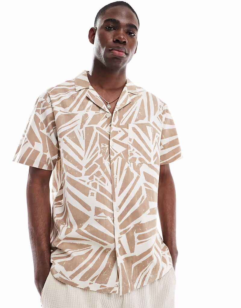 Aray - Пляжная рубашка Resort коричневого цвета с абстрактным принтом
Aray - Пляжная рубашка Resort коричневого цвета с абстрактным принтом