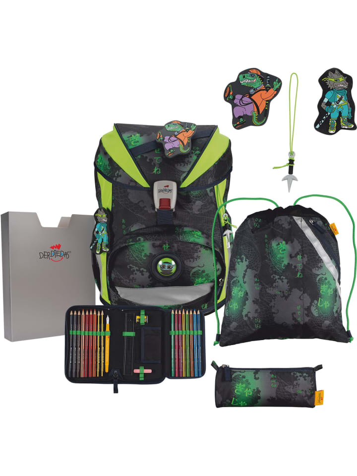 DerDieDas Набор школьных рюкзаков Ergoflex, 5 предметов, дизайн Funny Fighter, зеленый цвет
DerDieDas Набор школьных рюкзаков Ergoflex, 5 предметов, дизайн Funny Fighter, зеленый цвет