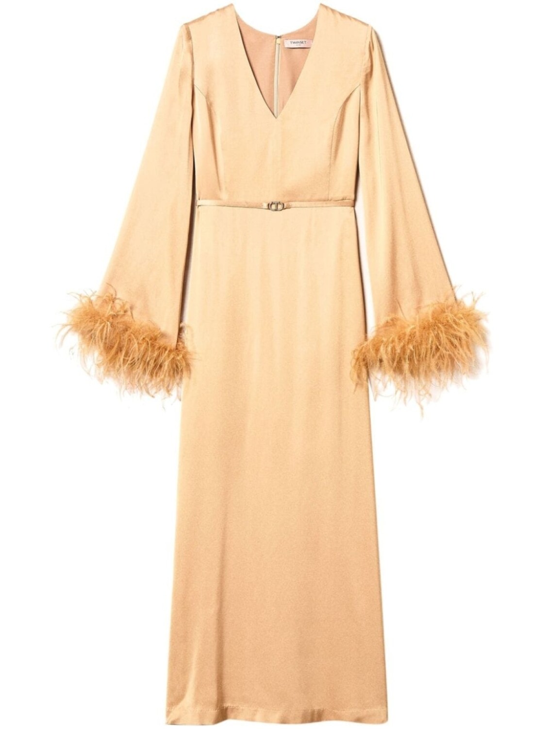 TWINSET атласное платье макси с перьями, оранжевый
TWINSET атласное платье макси с перьями, оранжевый