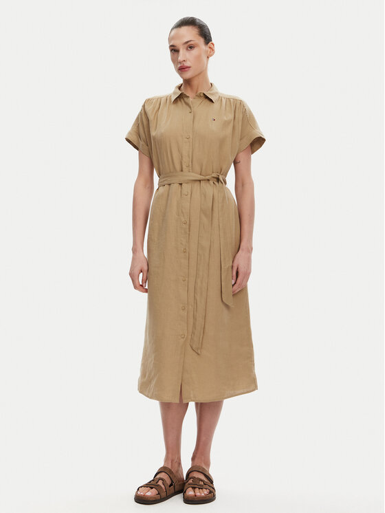 Платье-Рубашка стандартный крой Ess WW0WW44653 Tommy Hilfiger, бежевый
Платье-Рубашка стандартный крой Ess WW0WW44653 Tommy Hilfiger, бежевый